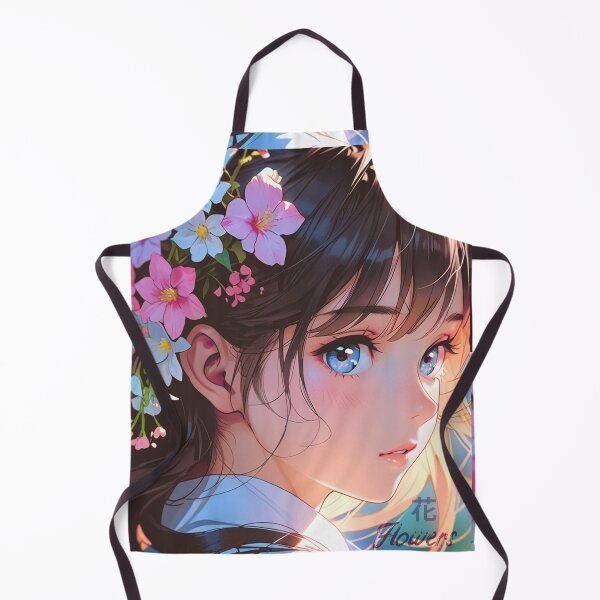 Item preview, Cute anime face with flowers designed and sold by caperaerik.