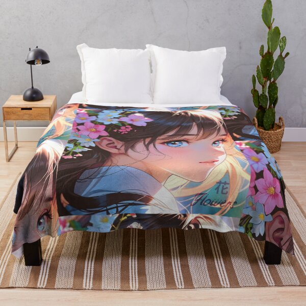 Item preview, Cute anime face with flowers designed and sold by caperaerik.