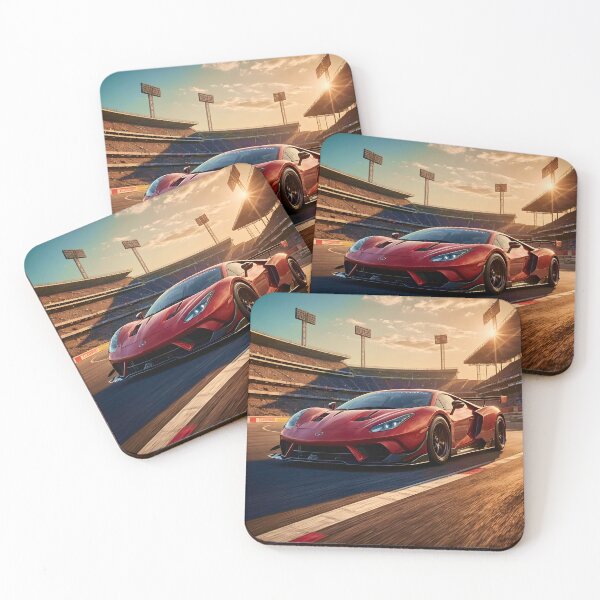 Item preview, Red Sports Car on Track designed and sold by Ink Art Design.