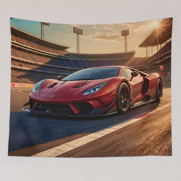 Item preview, Red Sports Car on Track designed and sold by Ink Art Design.