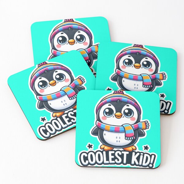 Item preview, A cute, smiling cartoon penguin with "Coolest Kid" text. Perfect for kids, penguin lovers, and those with a fun personality! designed and sold by BestDetailer.