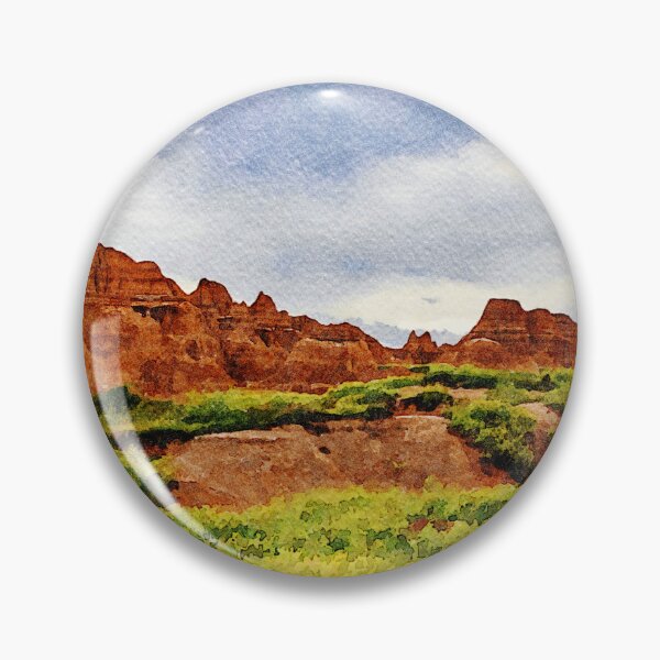 Item preview, Watercolor depiction of Badlands National Park in South Dakota, USA designed and sold by GestaltImagery.