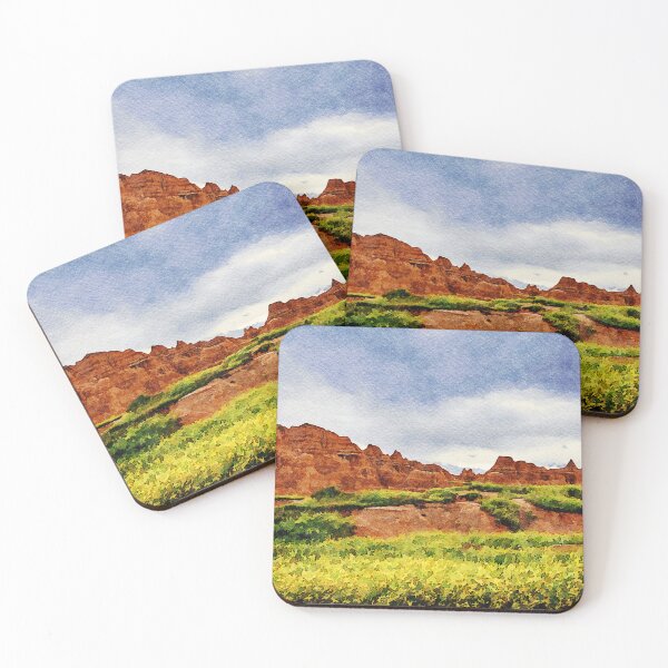 Item preview, Watercolor depiction of Badlands National Park in South Dakota, USA designed and sold by GestaltImagery.