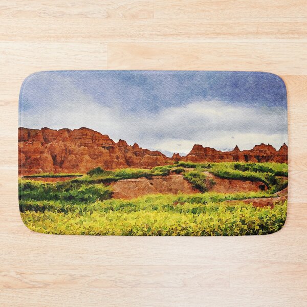 Item preview, Watercolor depiction of Badlands National Park in South Dakota, USA designed and sold by GestaltImagery.