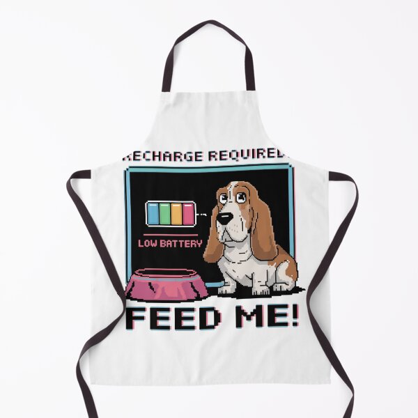 Item preview, Low Battery Basset Hound – Feed Me! Pixel Art Design designed and sold by NaturePixel.