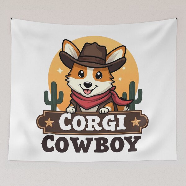 Item preview, Cute Corgi Cowboy – Western Nostalgia & Playful Charm designed and sold by zoughlal.