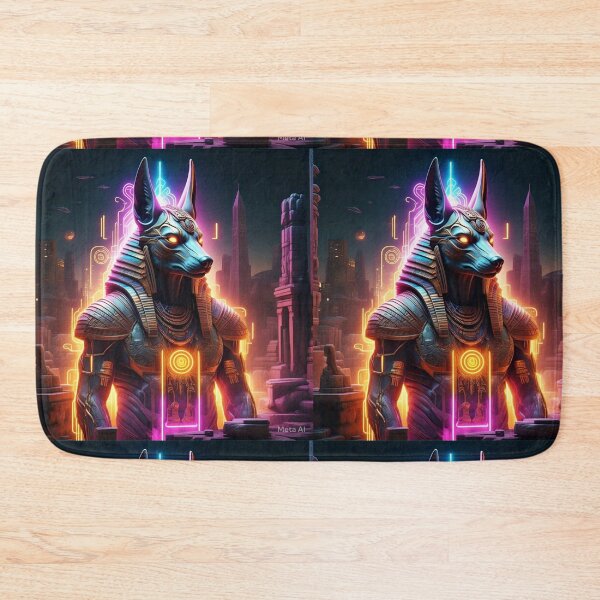 Item preview, Cyberpunk Egypt Neon Hieroglyphs Futuristic Egyptian Cyber Art  designed and sold by Creativity Meets Healing.