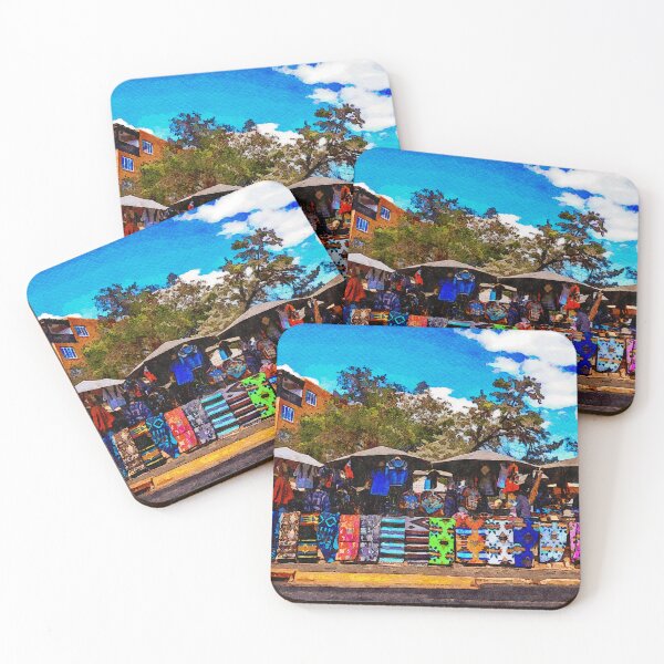Item preview, Colorful open-air market with textiles in Santa Fe, New Mexico designed and sold by GestaltImagery.