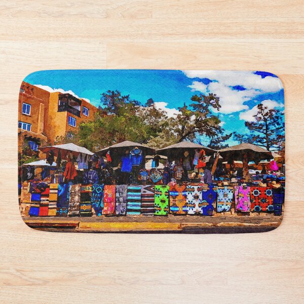 Item preview, Colorful open-air market with textiles in Santa Fe, New Mexico designed and sold by GestaltImagery.