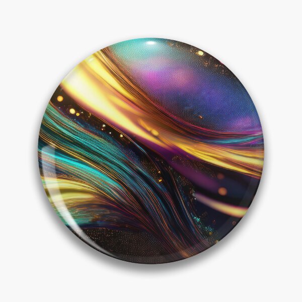 Artikelvorschau, Abstraktes Ölgemälde mit goldenem Struktureffekt, Bokeh-Effekt auf schwarzem Hintergrund, flüssiges Design, Regenbogendesign in hellen Pastellfarben, Ölfarbenkleckse und Pinselstriche entworfen und verkauft von navitalidesign.