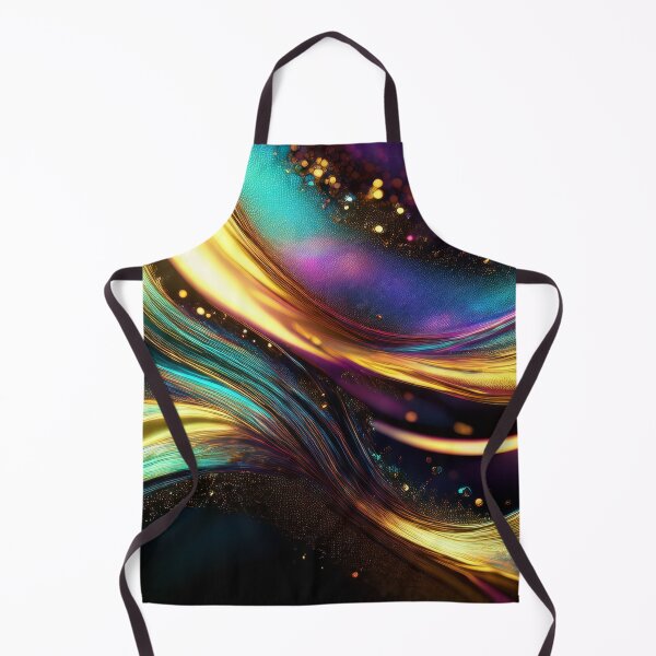 Item preview, Abstract oil painting with golden textured effect, bokeh effect on black background, fluid design, rainbow design in bright pastel colors, oil paint daubs and brushstrokes designed and sold by navitalidesign.