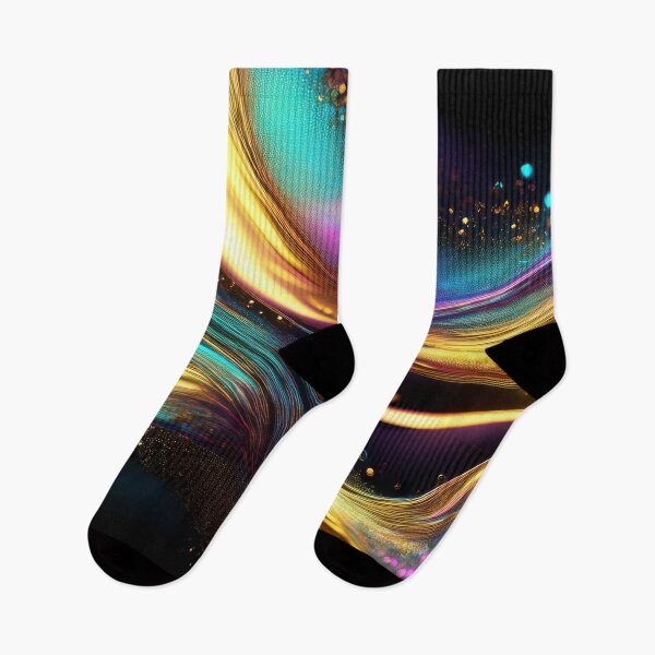 Item preview, Abstract oil painting with golden textured effect, bokeh effect on black background, fluid design, rainbow design in bright pastel colors, oil paint daubs and brushstrokes  designed and sold by navitalidesign.