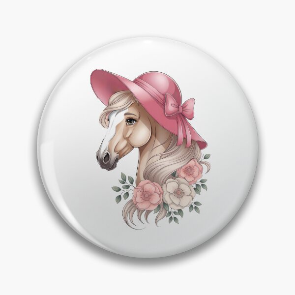 Item preview, Derby Day Elegance: Stylish Horse In Pink Hat And Floral Blooms designed and sold by elynne9.
