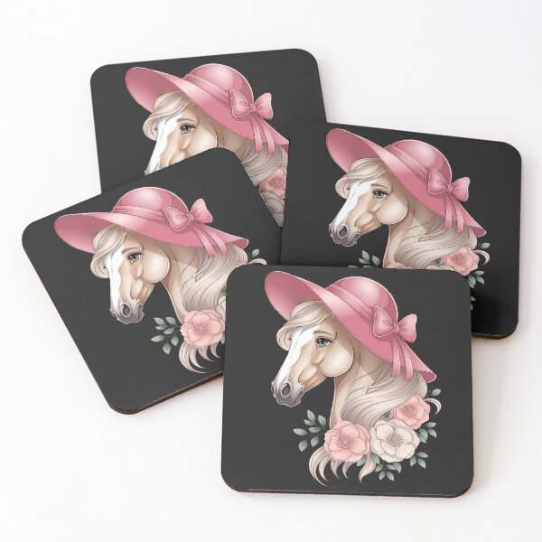 Item preview, Derby Day Elegance: Stylish Horse In Pink Hat And Floral Blooms designed and sold by elynne9.