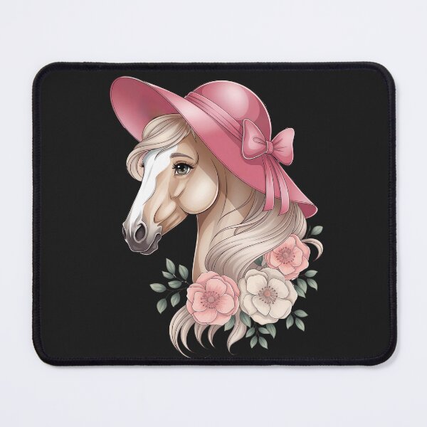 Item preview, Derby Day Elegance: Stylish Horse In Pink Hat And Floral Blooms designed and sold by elynne9.