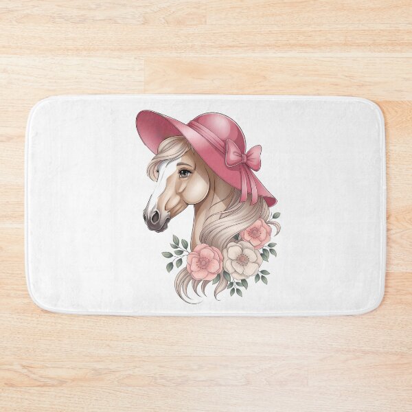 Item preview, Derby Day Elegance: Stylish Horse In Pink Hat And Floral Blooms designed and sold by elynne9.