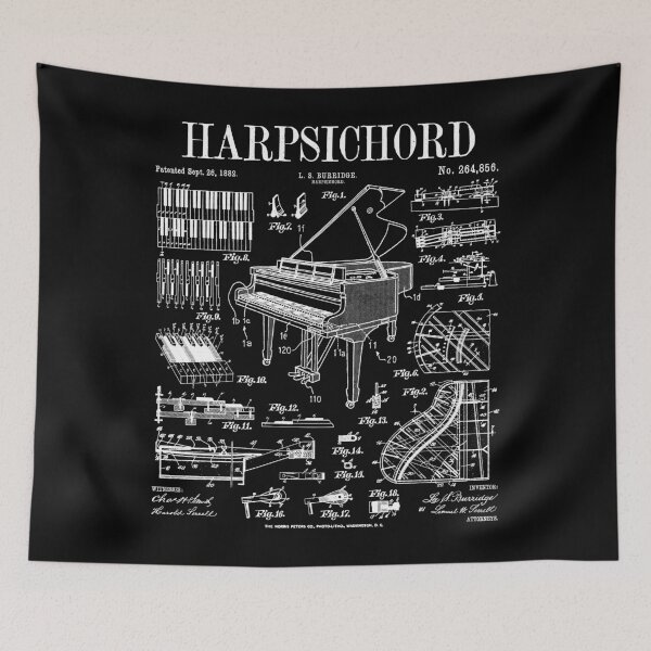 Item preview, Harpsichord Player Vintage Patent Keyboard Music Instrument designed and sold by GrandeDuc.