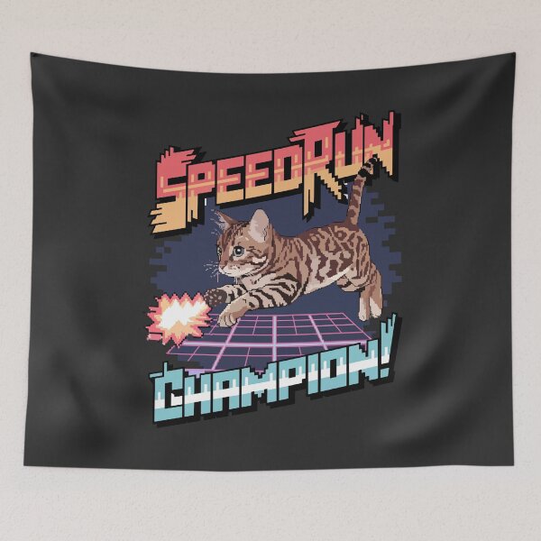 Item preview, Speedrun Champion - Bengal Cat Pixel Art designed and sold by NaturePixel.