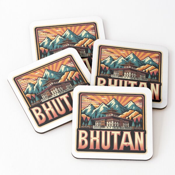 Item preview, Bhutan - Vintage, Retro Logo designed and sold by Freewebnuaiart.