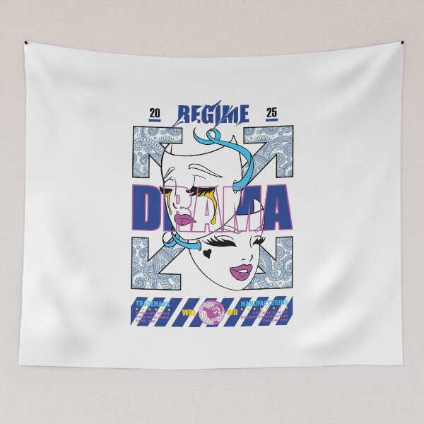 Item preview, Drama 20 Regimes 25: Streetwear Design with Masks and Text designed and sold by Polarisofficial.