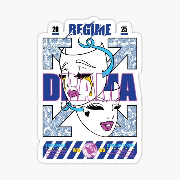 Item preview, Drama 20 Regimes 25: Streetwear Design with Masks and Text designed and sold by Polarisofficial.