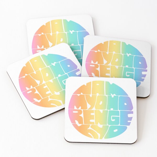 Item preview, Nam Myoho Renge Kyo hand lettering pastel rainbow gradient round circle mantra chant designed and sold by wordznart.