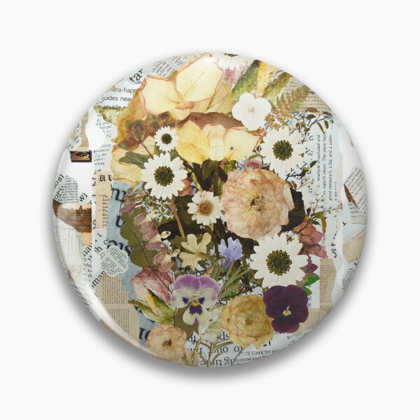 Item preview, 70s vintage Bunch of flowers on riped newspepers designed and sold by Atarac.