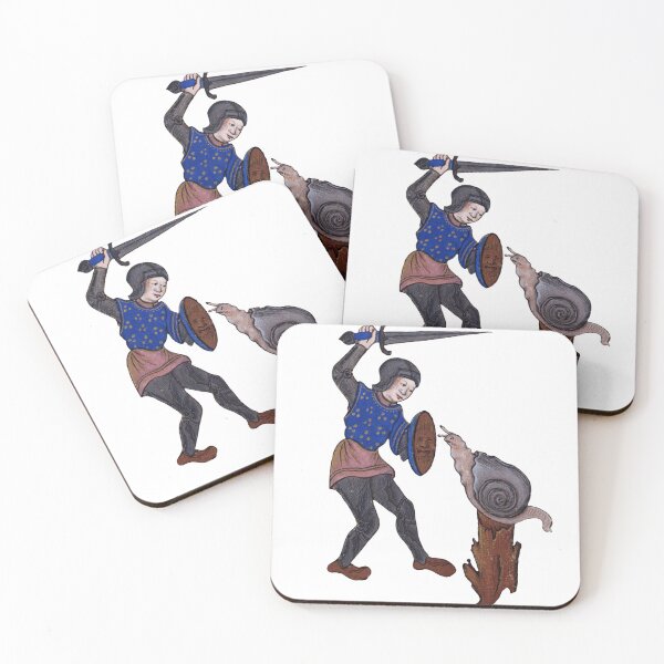 Item preview, Weird Medieval Knight fighting snail designed and sold by elinaarbidane.
