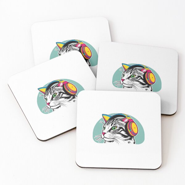 Item preview, Cat in Headphones designed and sold by The Sandy Design Store.