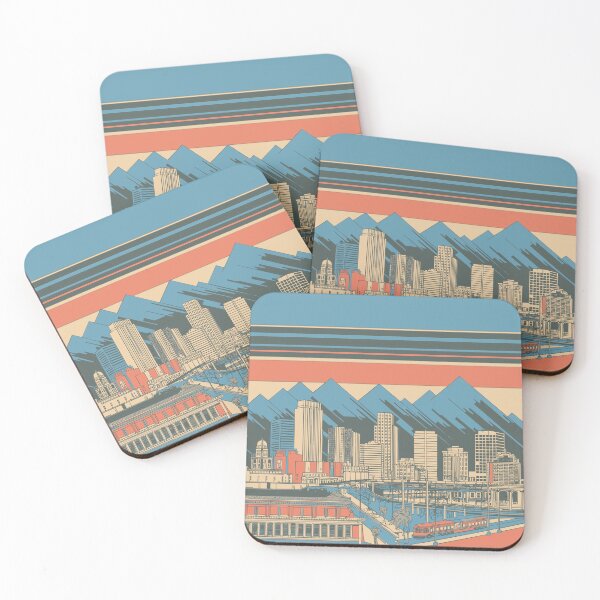Item preview, Denver Cityscape Nostalgia - Retro Vintage Wall Art designed and sold by skiprender.