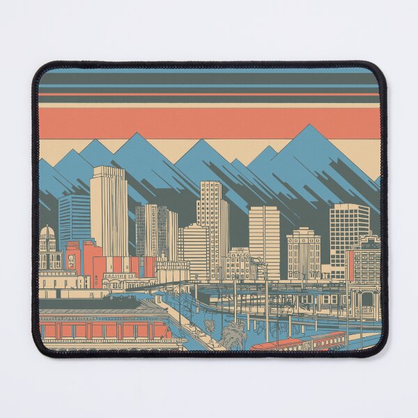 Item preview, Denver Cityscape Nostalgia - Retro Vintage Wall Art designed and sold by skiprender.