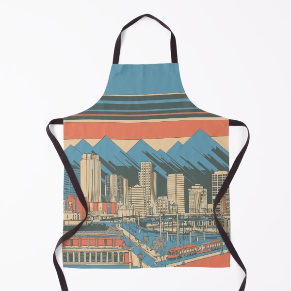 Item preview, Denver Cityscape Nostalgia - Retro Vintage Wall Art designed and sold by skiprender.
