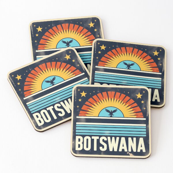 Item preview, Botswana - Vintage, Retro Logo designed and sold by Freewebnuaiart.