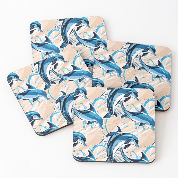Item preview, Dolphin Splash Trails - Dynamic Marine Elegance designed and sold by Canvas-Whispers.