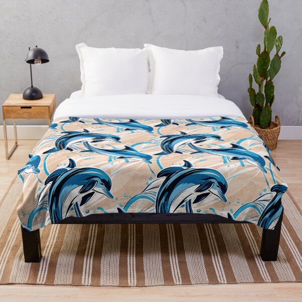 Item preview, Dolphin Splash Trails - Dynamic Marine Elegance designed and sold by Canvas-Whispers.