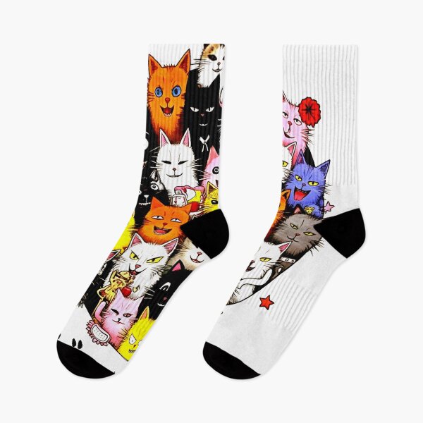 Item preview, Crazy cute funny cat in japan style manga anime ink drawing designed and sold by VonKalt.