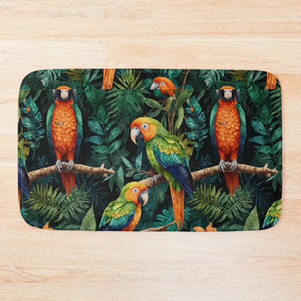 Item preview, Hidden Tropics - Emerald Rainforest Watercolor Pattern with Secret Animals designed and sold by WeirdlyWorn.