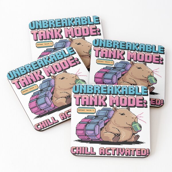 Item preview, Unbreakable Tank Mode Capybara – Gaming Pixel Art designed and sold by NaturePixel.