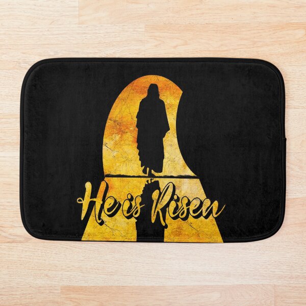 Item preview, He Is Risen -Silhouette of Jesus Walking from the Empty Tomb | Walks Out of the Tomb– Easter Resurrection | Golden Yellow designed and sold by ZechJohnRB.