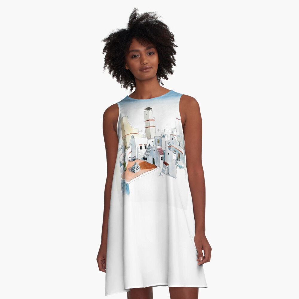 Vista previa del artículo con la obra «Vestido acampanado», diseñado y vendido por Islakartare.