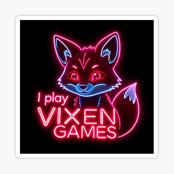 Item preview, I Play Vixen Games Neon Vixen Sticker Design  designed and sold by Vixen-Games.