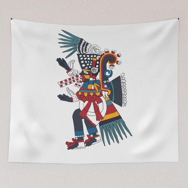 Item preview, Aztec wall art | Illustration of Tezcatlipoca, God of destiny and darkness | Mexican art poster | Pre-Hispanic design designed and sold by escarabajdesign.
