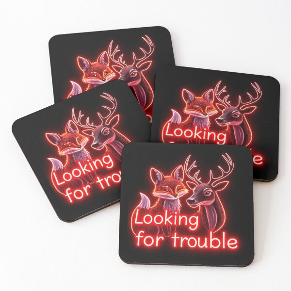 Item preview, Looking For Trouble Vixen and Stag Neon Sticker designed and sold by Vixen-Games.