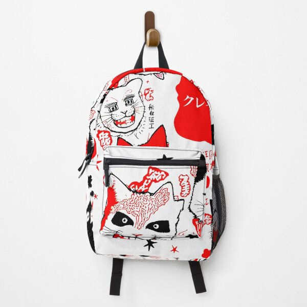 Item preview, Crazy cute funny cat in japan style manga anime ink drawing designed and sold by VonKalt.