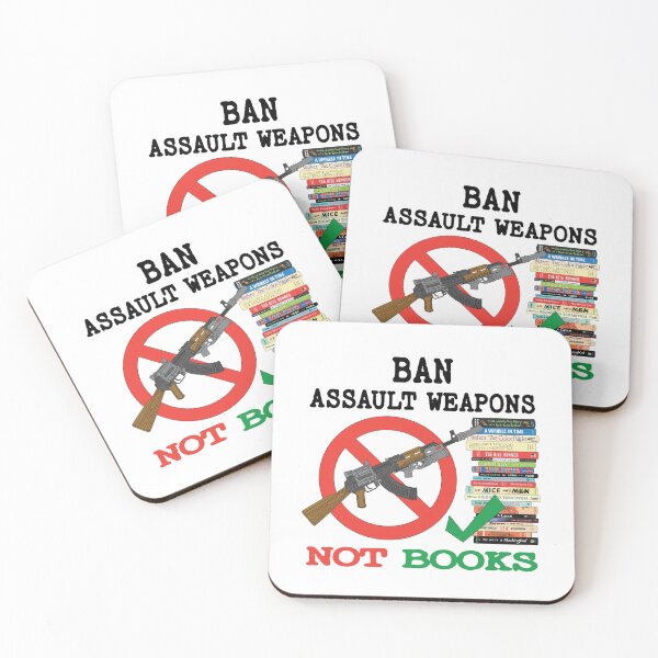 Item preview, Ban Assault Weapons Not Books, Read Banned Books-Teacher Librarian Gift- Social Justice Bookish designed and sold by MisterrAB.