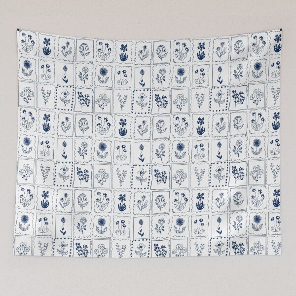 Item preview, Blue China Flowers designed and sold by Abi Kathleen.