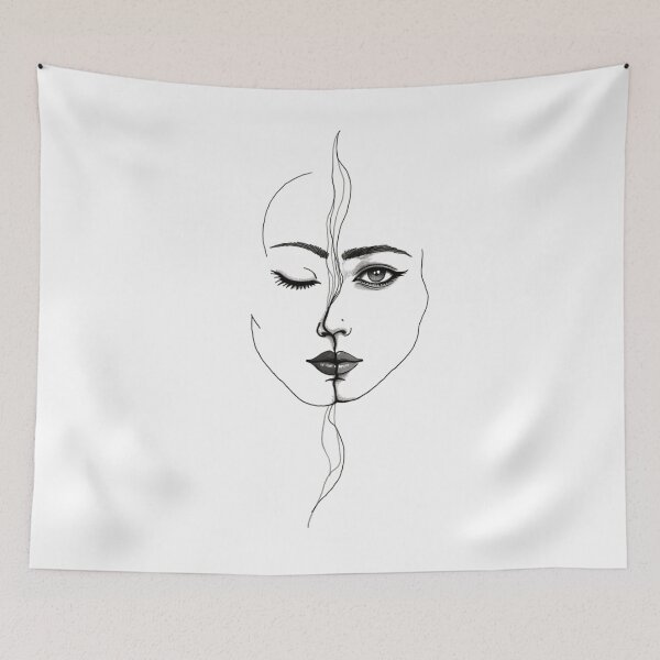 Item preview, "Artistic Face Design T-Shirt | Unique Line Art | Minimalist Fashion" designed and sold by SummitStore67.