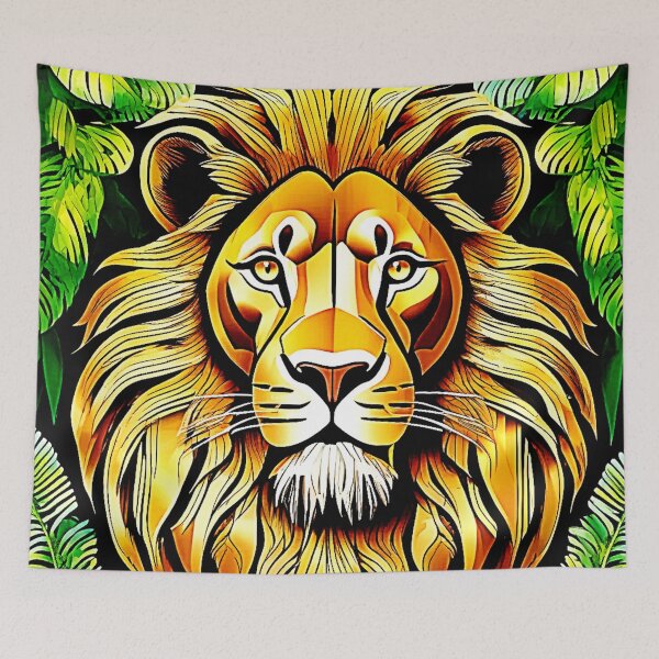 Item preview, Savanna Lion Leaf Design designed and sold by Health And Fitness Posts e-Store.