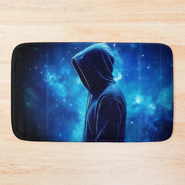 Item preview, Mysterious Hacker in a Cyber Galaxy – Futuristic Digital Art designed and sold by FusionCipher.