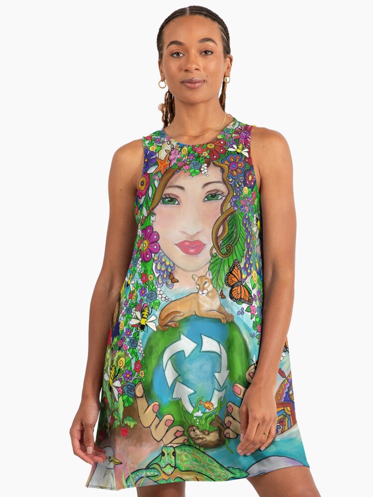 Mother Earth/ Earth Day" A-Line Dress for Sale by LesliBurke | Redbubble